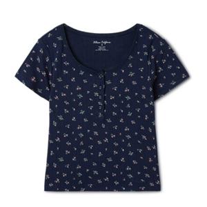 [후아유] 여성 Eyelet Henry Neck T-shirt WHRAF3761F