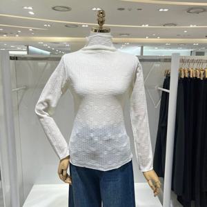 [밸리걸] 슬림핏 패턴 하이넥 티셔츠 824690