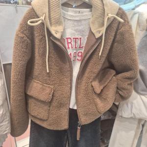 클리지 HC45 클리지 니트 후드 양털무스탕 CP9DLT0239F