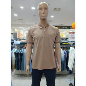 크로커다일 세이브존05 피케이 솔리드 요꼬에리 카멜색 반팔 티셔츠 ABTP2701 82