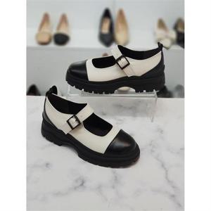 한슈 세이브존01 라운드 배색 콤비 메리제인 버클 로퍼 4cm HS8222196rb