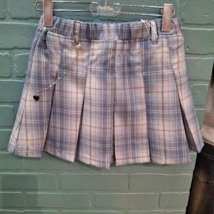 애플핑크 HC35 블루 체크 플리츠 스커트 APT0A162