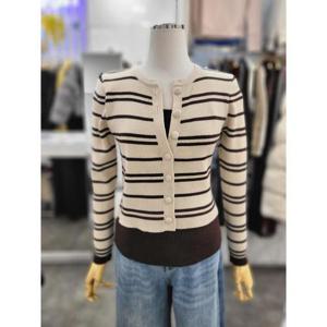 밸리걸 세이브존01 레이어드 골지 긴팔 스트라이프 니트 617420-1