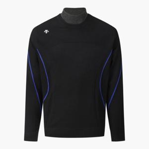 데상트골프티셔츠 JQS DQ32MFKP95-BLKG 남성 2IN1 긴팔 방풍 스웨터 / BLACK