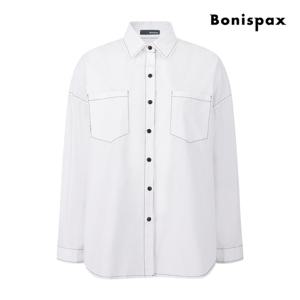 보니스팍스  배색 스티치 더블 포켓 셔츠 XQ1SH001M0
