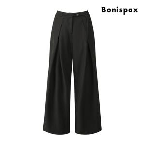 보니스팍스  사이드 벨티드 핀턱 와이드 슬랙스 XQ1PT005M0