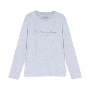 [뱅뱅]여성 라운드 레터링 긴팔 티셔츠 (NTM243)