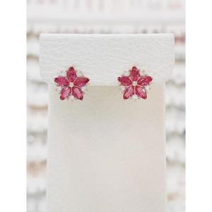 볼라레 세이브존01 루비레드 별 큐빅 볼드 귀걸이 spe1164