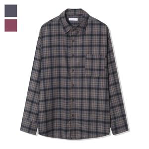 남자 메이트 오버핏 스판 체크 셔츠 남방 AC-SHA-Q041-그레이