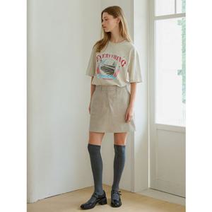 (올리브데올리브)OL4AS8710 레더 세미 A라인 미니 스커트