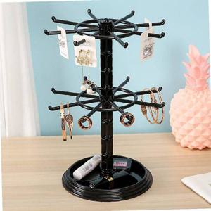 후크 2단 액세서리거치대(블랙) 귀걸이정리대