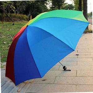 무지개 3단 우산 수동 접이식우산