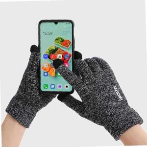남성 논슬립 터치 니트장갑(믹스블랙) 기모 겨울장갑