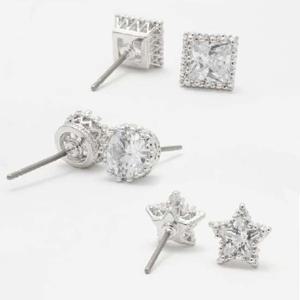 FE005 SE080352 써클 별 사각 큐빅 귀걸이 3종