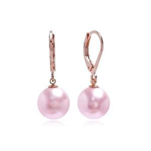 E470 10mm 로잘린 진주 로즈골드 레버백 귀걸이