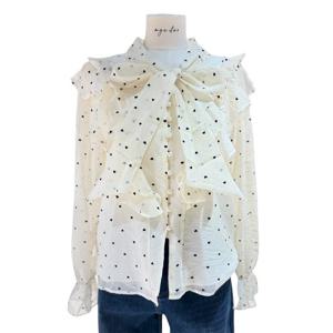 [에이지도르]하트 도트 프릴 블라우스 ALSISPB138