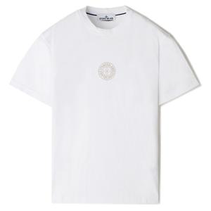 24FW 스톤 가슴 로고 반팔티 화이트 81152NS92 V0001