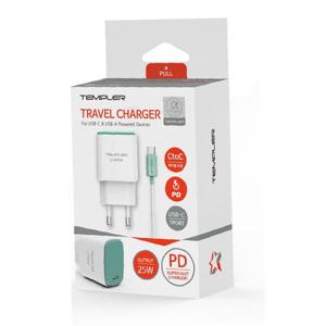 JMds 템플러 가정용 초고속 충전기 PD 25W PD 1포트 CtoC 케이블 (TEM-H22-P25U1) c타입초고속충전기