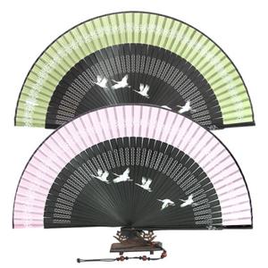 [박씨상방] 수공예 실크 남성용 자개부채(대)송학2-매듭노리개증정/부채/여름부채/전통부채