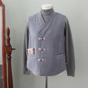 메밀꽃 피는날 남녀공용 효 누빔조끼 단아한