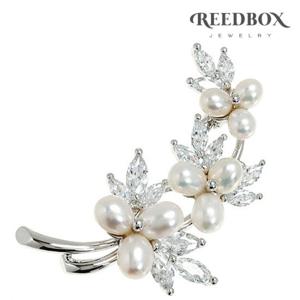 [리드박스] [선물포장] 담수진주 화이트 펄 플라워 브로치