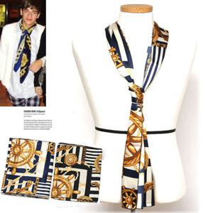 실크터치스트라이프마린룩 새틴롱남자스카프(6SH119)