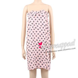 [러브어필]면레이온 하트 빅리본 샤워가운1종(6071SG)골프가운