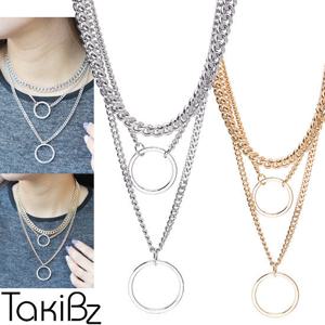 [타키비즈] 젯 레이어드 체인 목걸이