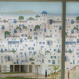 고급칼라안개시트_산토리니의 마을_90x120cm