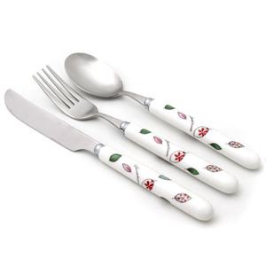 [박씨상방] 도자기 양식기 3p세트BSF(종이케이스)-나뭇잎