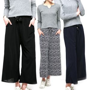 [진스타일] 여성 8부 아이스 레이온 와이드팬츠 아이스팬츠