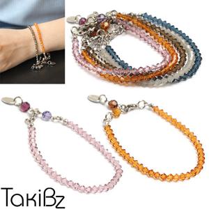 [타키비즈] Gradation 4mm크리스탈 팔찌-Brown tone