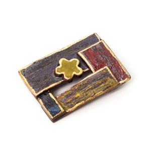 [박씨상방] 고급 도자기 금 조각보 브로치