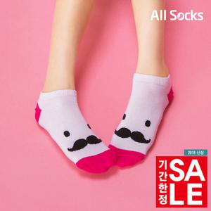 [98무배] C(여) 발목 콧수염 양말