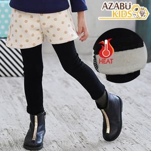 [아자브키즈] 기모 물방울 바지랭스 반바지일체형 남녀공용바지