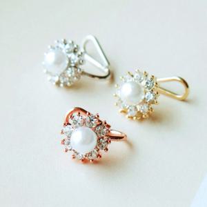 진주꽃 큐빅 귀찌[1종] 3color