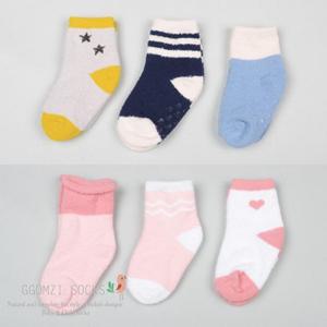 [꼼지]Y포근포근 수면양말(3족) 유아양말/유아동/양말세트/아기양말/신생아양말/남아양말/여아양말