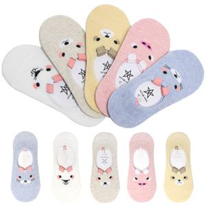 여성 귀요미애니멀 페이크삭스 실리콘덧신