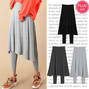 빅사이즈스판A라인 롱긴 플레어 치렝스 밴딩치마레깅스_8020