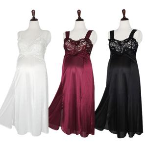 새틴 트임 롱슬립/레이스원피스슬립/잠옷원피스/긴슬립원피스