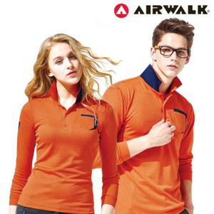 에어워크 긴팔티셔츠 4014 오렌지 카라티셔츠