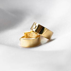 [폭스타일] [실버] 볼드 원터치 링 귀걸이(0.4cm/W)