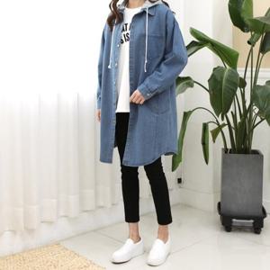 [하늘바라기][하늘바라기] 후드 데님 셔츠 자켓