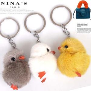 핸드메이드 밍크병아리 백참키링(9SS208