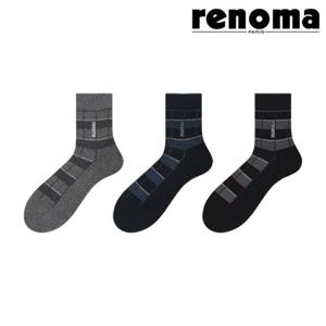 [레노마] 남성 체크 중목 신사정장양말 RM1308