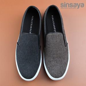 [신사야]신사야 체크톤 베이직폼 남성슬립온 SSY1217