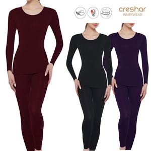 겨울 여성 기모 스판 긴팔 보온 내복 내의 상하의 세트 CWWI003