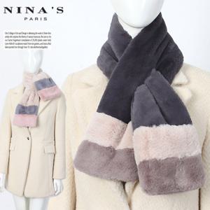 3단스크랩 인조밍크넥워머.머플러(6SH381)