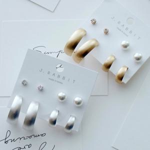 [8종세트] 데일리 무광메탈 8종세트 귀걸이 2color