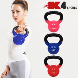 K4스포츠  K4-81 컬러 케틀벨 8kg고무 케틀벨 크로스핏 덤벨